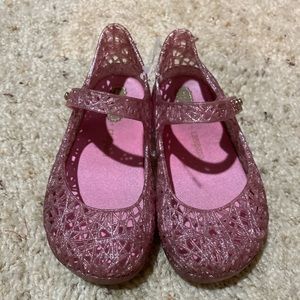 Mini Melissa x Campana pink glitter jellies sz 9
